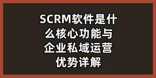 SCRM软件是什么？核心功能与企业私域运营优势详解