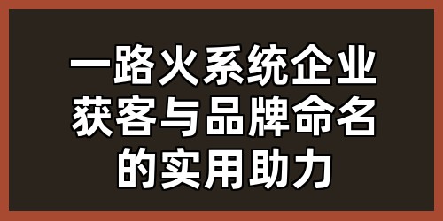 一路火系统：企业获客与品牌命名的实用助力