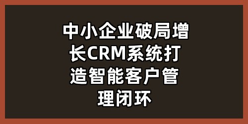 中小企业破局增长：CRM系统打造智能客户管理闭环