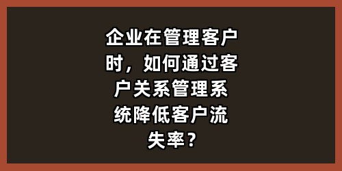 企业在管理客户时，如何通过客户关系管理系统降低客户流失率？