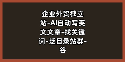 企业外贸独立站-AI自动写英文文章-找关键词-泛目录站群-谷歌seo优化获客