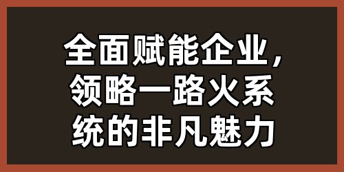 全面赋能企业，领略一路火系统的非凡魅力