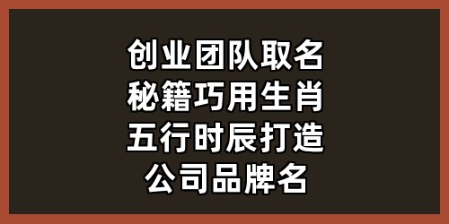 创业团队取名秘籍：巧用生肖五行时辰，打造公司品牌名