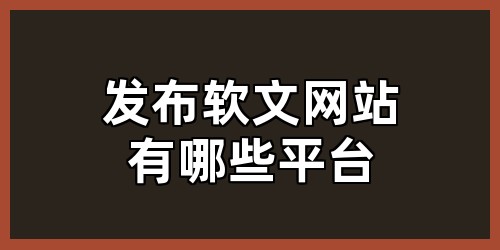 发布软文网站有哪些平台