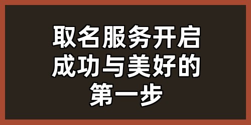 取名服务：开启成功与美好的第一步