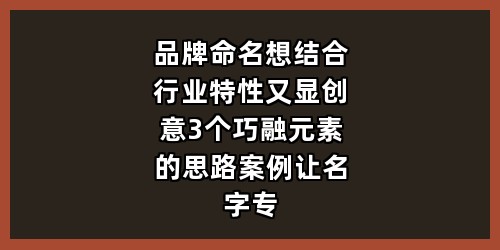 品牌命名想结合行业特性又显创意？3个巧融元素的思路+案例，让名字专业又吸睛