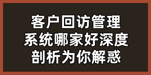 客户回访管理系统哪家好？深度剖析为你解惑