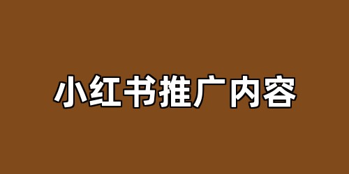 小红书推广内容