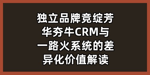 独立品牌竞绽芳华：夯牛CRM与一路火系统的差异化价值解读