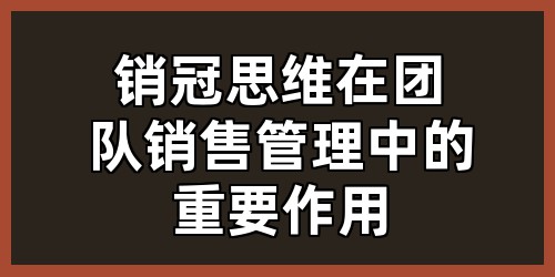 销冠思维在团队销售管理中的重要作用